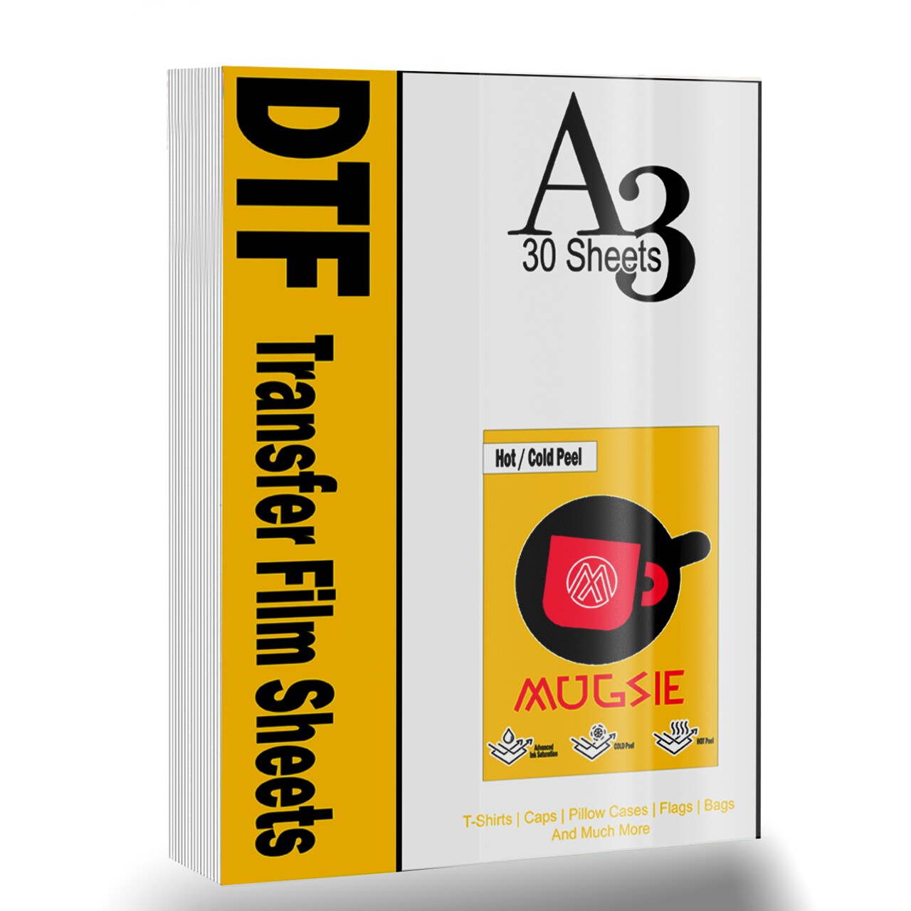 A3 (11.7" x 16.5") DTF Transfer Film - 30 Sheets of Double-Sided Matte Clear PreTreat Sheets for DIY Direct Printing on T-shirts and Textiles. Utilize PET Heat Transfer Paper for professional results